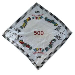 Vintage 1970s Indianapolis 500 IMS Souvenir Sheer Scarf 28"x28"